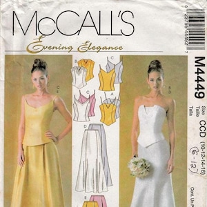 Evening Elegance Lined Tops and Skirts  Misses Size 6-12, 10-1614, 16  / Original McCalls Uncut Sewing Pattern M4449