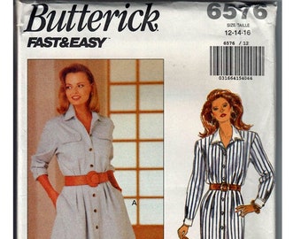 Dress Misses Size 12, 14, 16 / Original Butterick uncut Sewing Pattern 6576