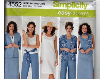 Summer wardrobe Misses size 10-18 / Original Simplicity Easy to Sew Uncut Sewing Pattern 4552