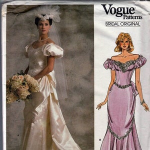 Bride and Bridesmaids Gowns  Misses Size 8/ Original Vogue Bridal Original uncut Sewing Pattern 1828