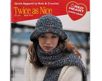 Twice As Nice Quick Apparel To Knit and Crochet Pattern Book Coats & Clark 0131