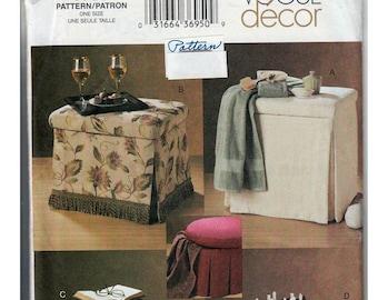 Storage Ottomans / Original Vogue Decor Uncut Sewing Pattern 7789