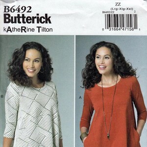 Tunic Misses Size L, XL, XXL Original Butterick Uncut Sewing Pattern B6492