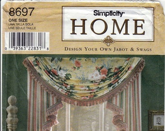 Design Your Own Jabot & Swags / Original Simplicity Home Uncut Sewing Pattern 8697