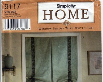 Window Shades with woven tape / Original Simplicity Home Uncut Sewing Pattern 9117