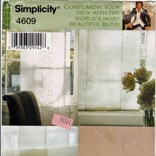 Roman Blinds and Sheer Panels / Original Simplicity Laurence LLewellyn Bowen Collection Uncut Sewing Pattern 4609