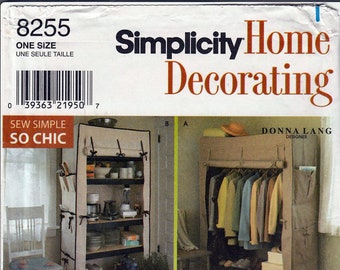 storage Unit Covers for framed Shelves / Original Simplicity Home Decorating uncut Sewing Pattern 8255