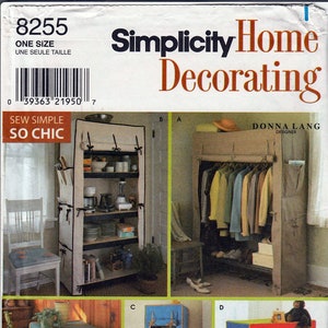 storage shelf and and hanging rod Covers for framed Shelves / Original Simplicity Home Decorating uncut Sewing Pattern 8255