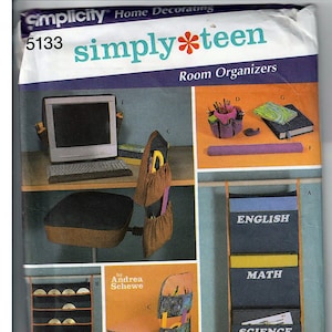 Small Teen Room Organizers / Original Simplicity Teen uncut Sewing Pattern 5133