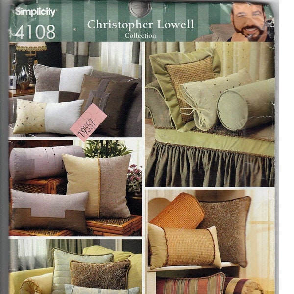 Decorative Bolsters and Pillows / Original SimplicityChristopher Lowell Collection Uncut Sewing Pattern 4108