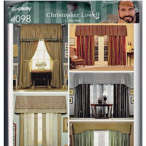 Valences and Panels Christopher Lowell Collection / Original Simplicity Home Uncut Sewing Pattern 4098