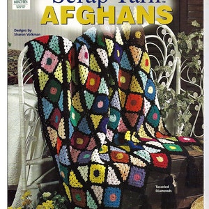 Scrap Yarn Afghans Crochet Pattern Book  House of White Birches 101131