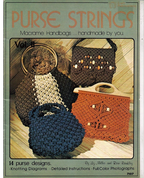 Purse Strings Macrame Handbags... handmade by you Vol II no Etsy