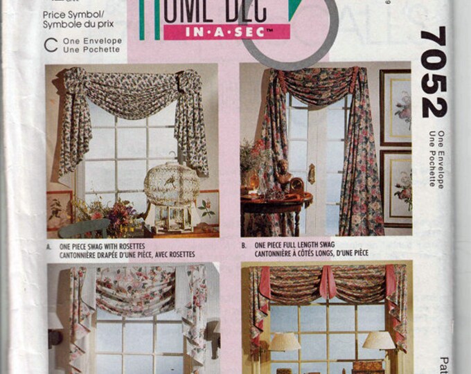 Window Swag Patterns Swag Window Treatments / Original Mccall's Home Dec in A Sec Uncut ...