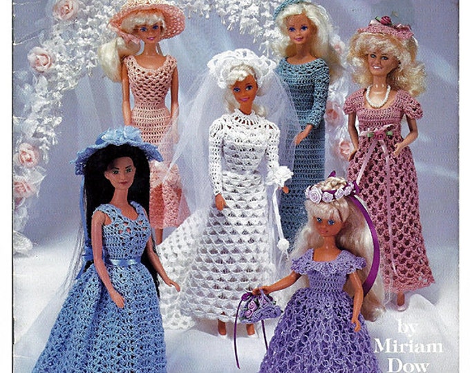Barbie Fashion Doll Wedding Dresses Crochet Doll Pattern Book - Etsy