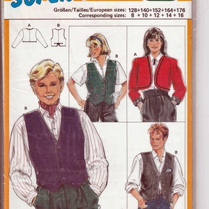 vest and bolero Teens size 8-16  / Original Burda uncut Sewing Pattern 5327