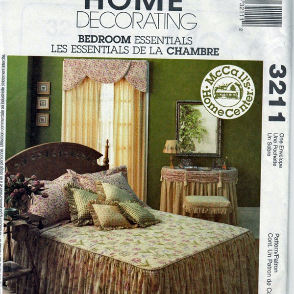 Bedroom Essentials / Original McCall's Home Decorating Uncut Sewing Pattern 3211