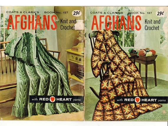 Afghans Knit and Crochet, Book No. 127, Coats & Clark's