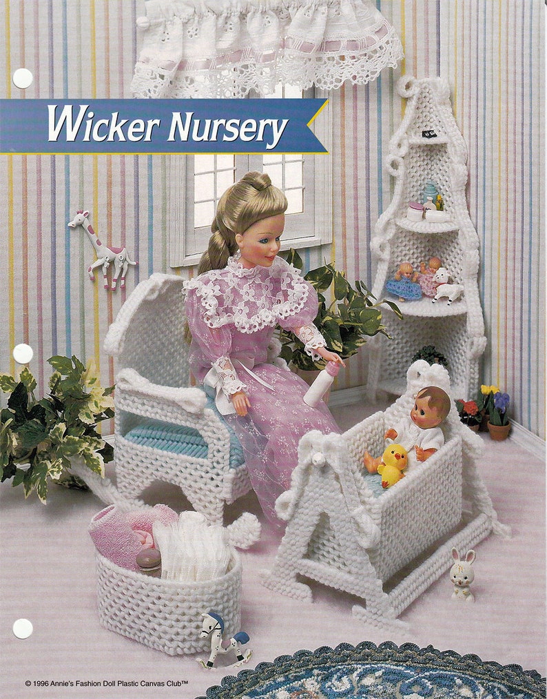 Wicker Nursery Fashion Doll Furniture / Annie's Fashion Etsy
