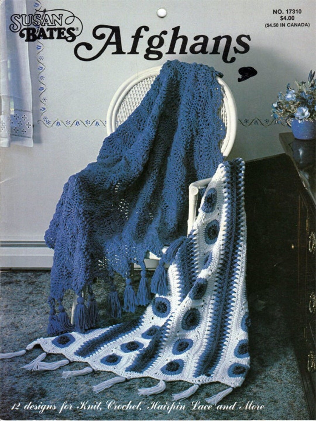 Susan Bates Afghans to Knit, Crochet, Hairpin Lace, and Daisy Loom