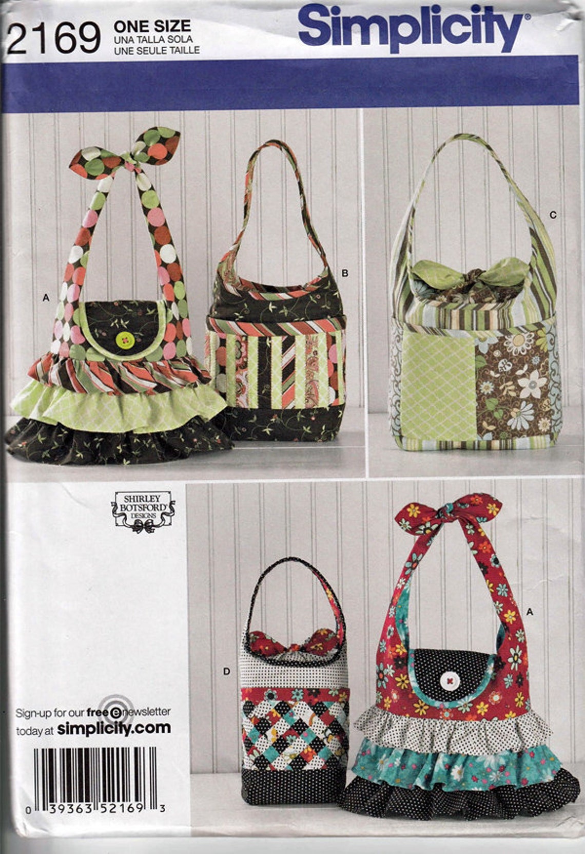 Cylinder and Ruffle Bags in Four Styles / Original Simplicity Uncut ...
