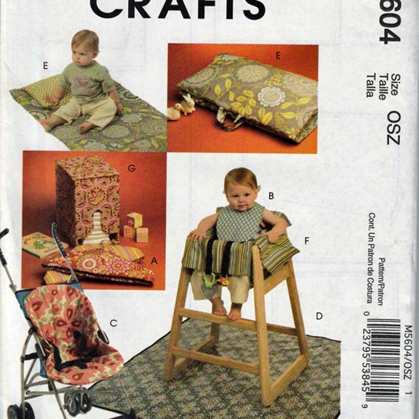 Baby Items: umbrella stroller cover, nap mat, high chair cover /Original McCall's crafts Uncut Sewing Pattern M6574