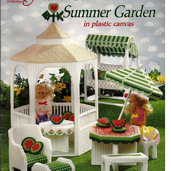 Fashion Doll Summer Garden in Plastic Canvas Pattern 3121 American School of Needlework