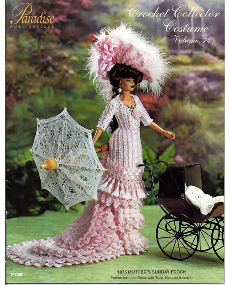 1883 Afternoon Dress for Barbie Doll Paradise Vol 21 Crochet PATTERN Leaflet