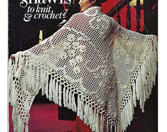 More Shawls to Knit and  Crochet Pattern Booklet Leisure Arts 73