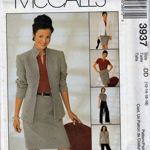 Lined Jacket, top, skirt,Pants Misses Size 12-18 / Original McCall&#39;s uncut Sewing Pattern 3937