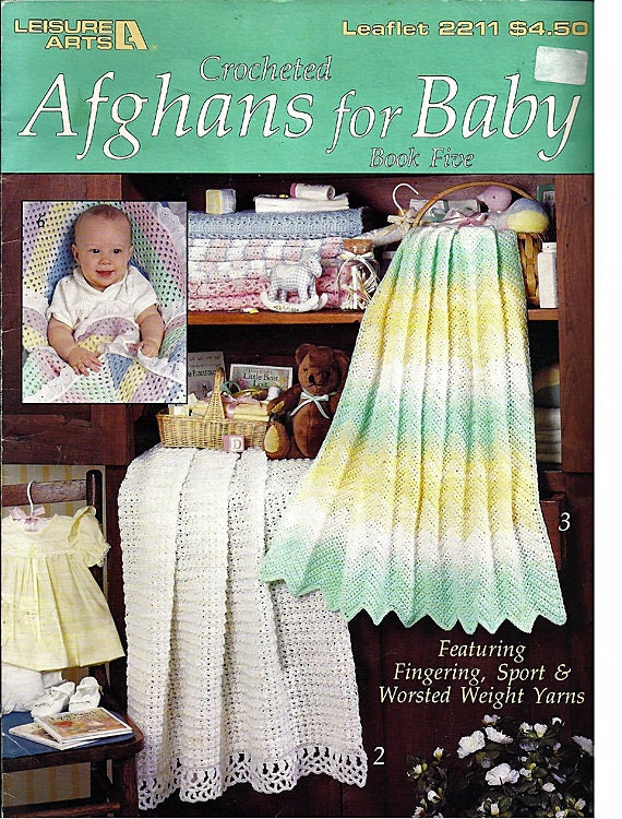 Crocheted Afghans For Baby Book Five Crochet Pattern Book