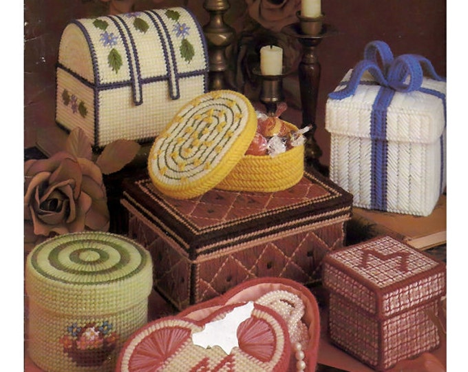 Needlepoint Boxes for Plastic Canvas Pattern Book Leisure Arts 166 Etsy
