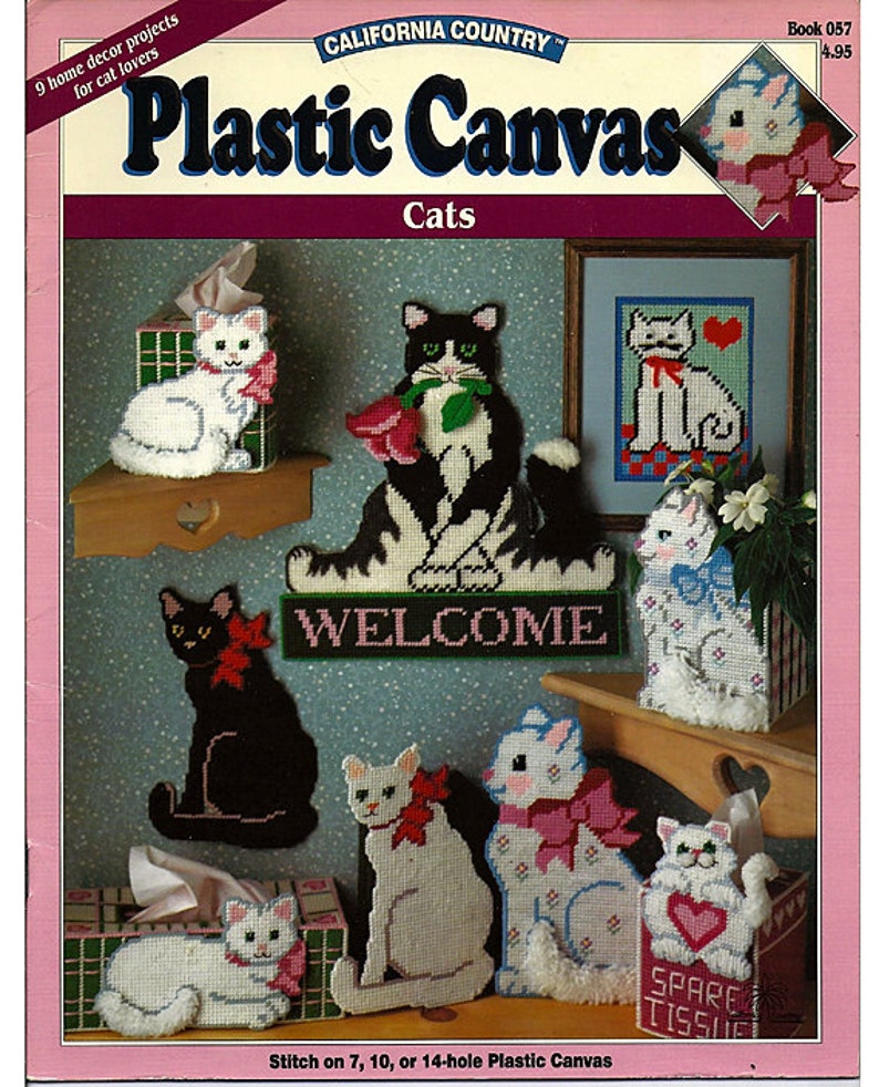 Cats Plastic Canvas Pattern California Country Book 057 Etsy