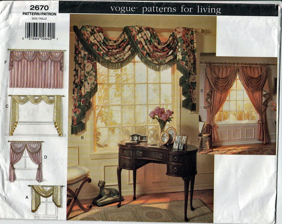 Swage and Jabots Window Patterns for Living Bedroom Accessories ...