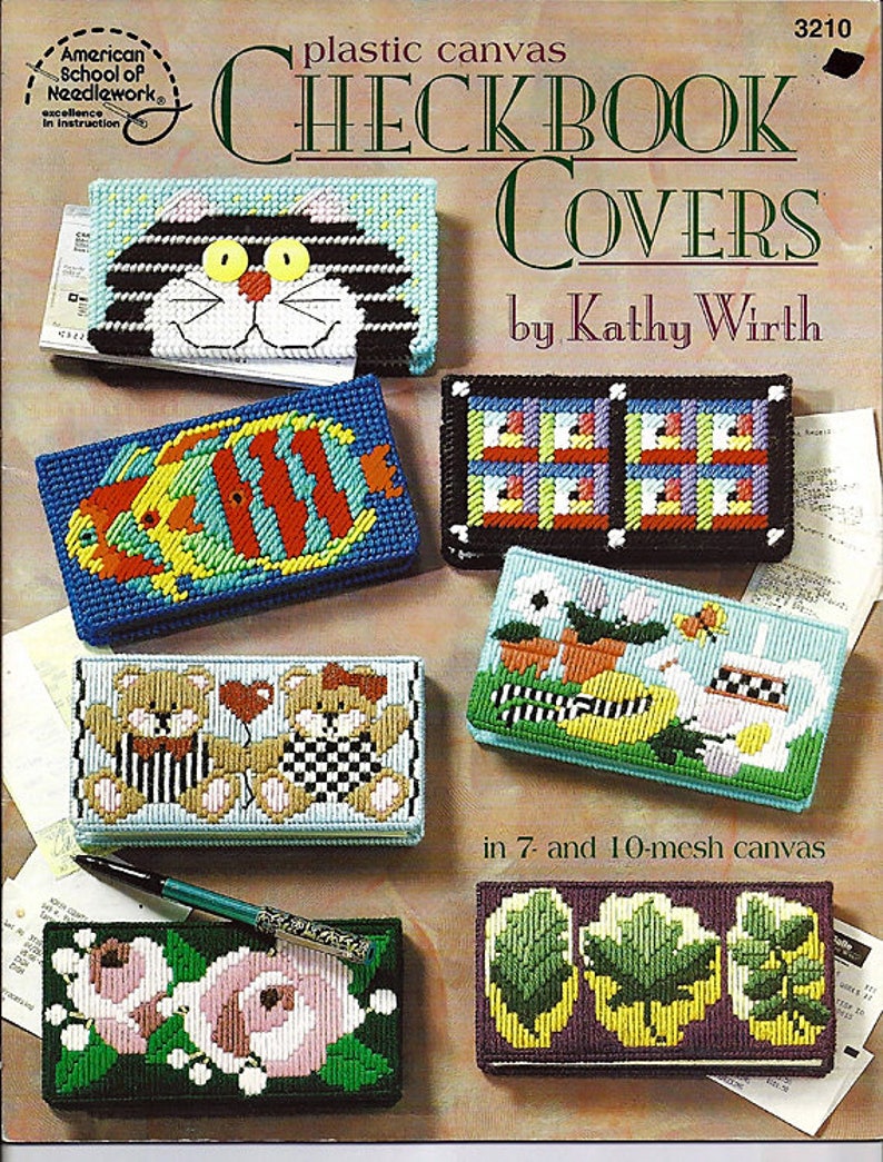 Checkbook Covers Plastic canvas Pattern American School of Etsy
