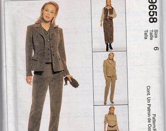 Jacket, Vest, Pants and skirt Misses Size 6 / Original McCall's uncut Sewing Pattern 9658