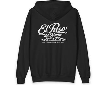El Paso Berge Kapuzenpullover | Texas Map Umriss Zip-Up