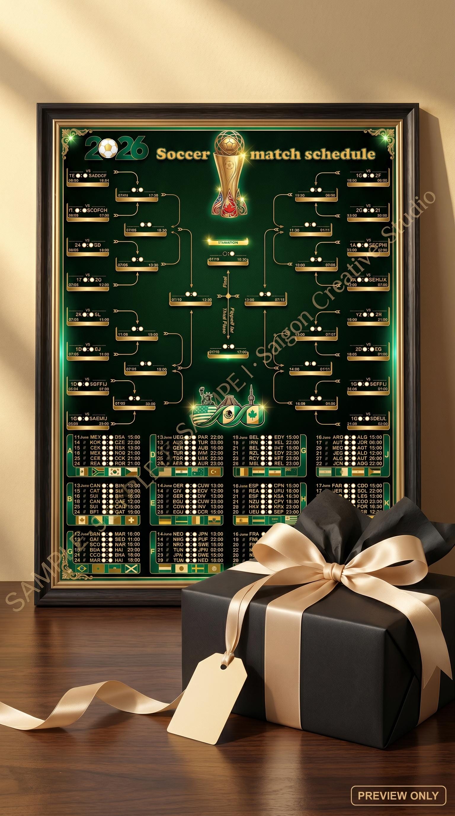 World Cup Bracket Poster Rolled Posters | Soccer Match Schedule ...