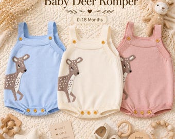 Pelele de ciervo para bebé, lindo conjunto para bebé, ropa de animales para bebés de 0 a 18 meses, conjunto para sesión de fotos de bebé, pelele para recién nacido, regalo para baby shower