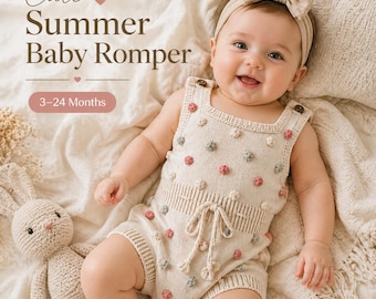 Pelele de punto para bebé niña, conjunto de ganchillo para bebé, ropa de verano para bebés de 3 a 24 meses, conjunto para sesión de fotos de bebé, regalo para baby shower, lindo pelele para bebé