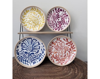 Set van 4 Threshold Target-melamine-dessertborden met kleurrijke bloemen voorgerecht - 6"