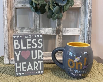 Dr. Seuss Becher Tasse Oh die Orte, an die du gehen wirst! Graue neue Geschenk-Abschlussreise