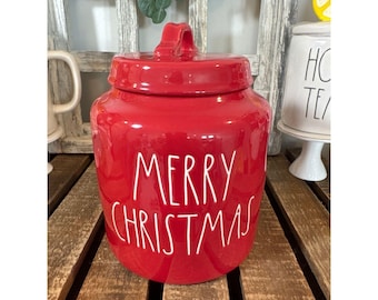 Rae Dunn Artisan Collection Merry Christmas Red Christmas Canister NWT