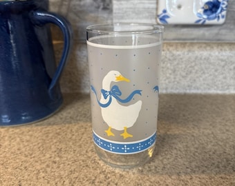 1 Vintage Libbey gefrostetes Country Goose Glas