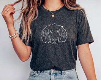 Boykin Spaniel Dog Face T-Shirt | Minimalist Dog Lover Tee