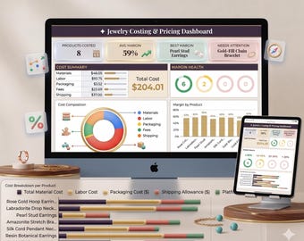 Jewelry Pricing Calculator Spreadsheet | Google Sheets Template (Digital Download)