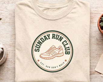 Sunday Run Club T-Shirt | Comfort Colors 1717 | Soft Cotton Tee | Relaxed Fit | Vintage Style | Pre-Shrunk, Heavyweight Fabric