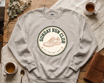 Sunday Run Club Sweatshirt | Gildan 18000 | Soft Cotton-Poly Blend | Cozy Crewneck for Running Enthusiasts | Perfect Gift