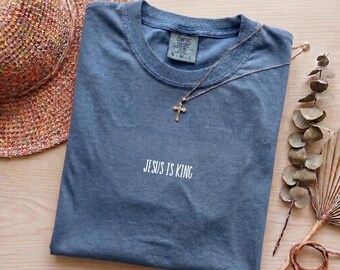 Jesus Is King Minimalist Tee | Soft Cotton Christian Shirt | Trendy Faith Apparel for Women | Perfect Gift for Believers