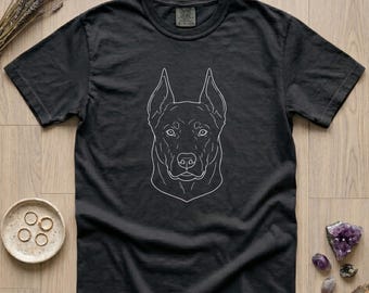 Minimalist Beauceron Dog Art T-Shirt | Casual Unisex Tee